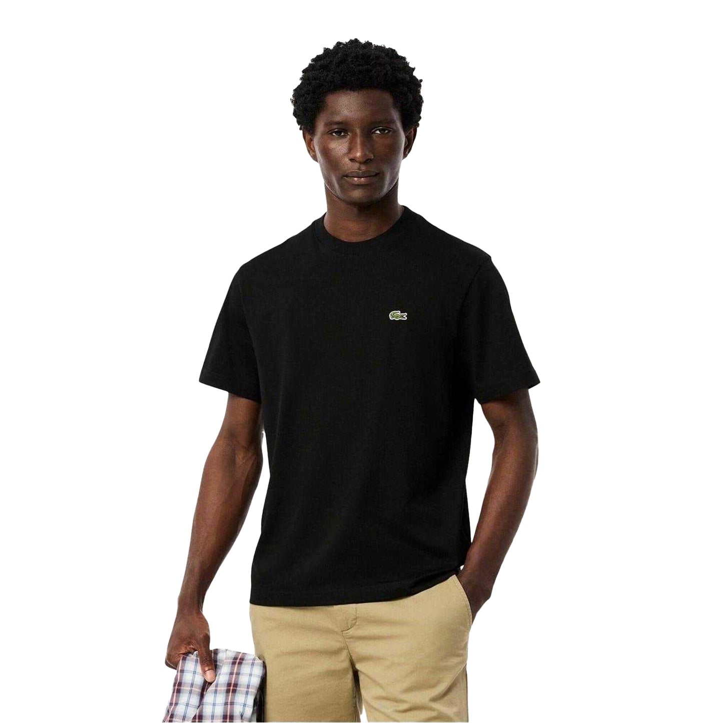 Black - Back - Lacoste Mens Embroidered Logo T-Shirt