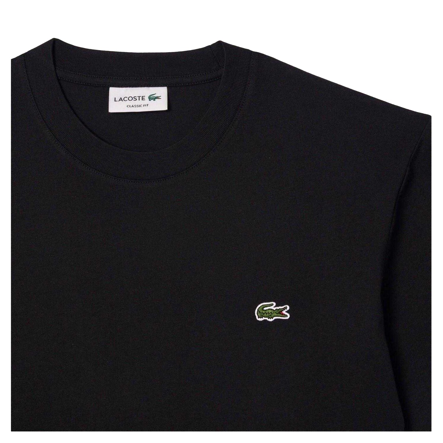 Black - Side - Lacoste Mens Embroidered Logo T-Shirt