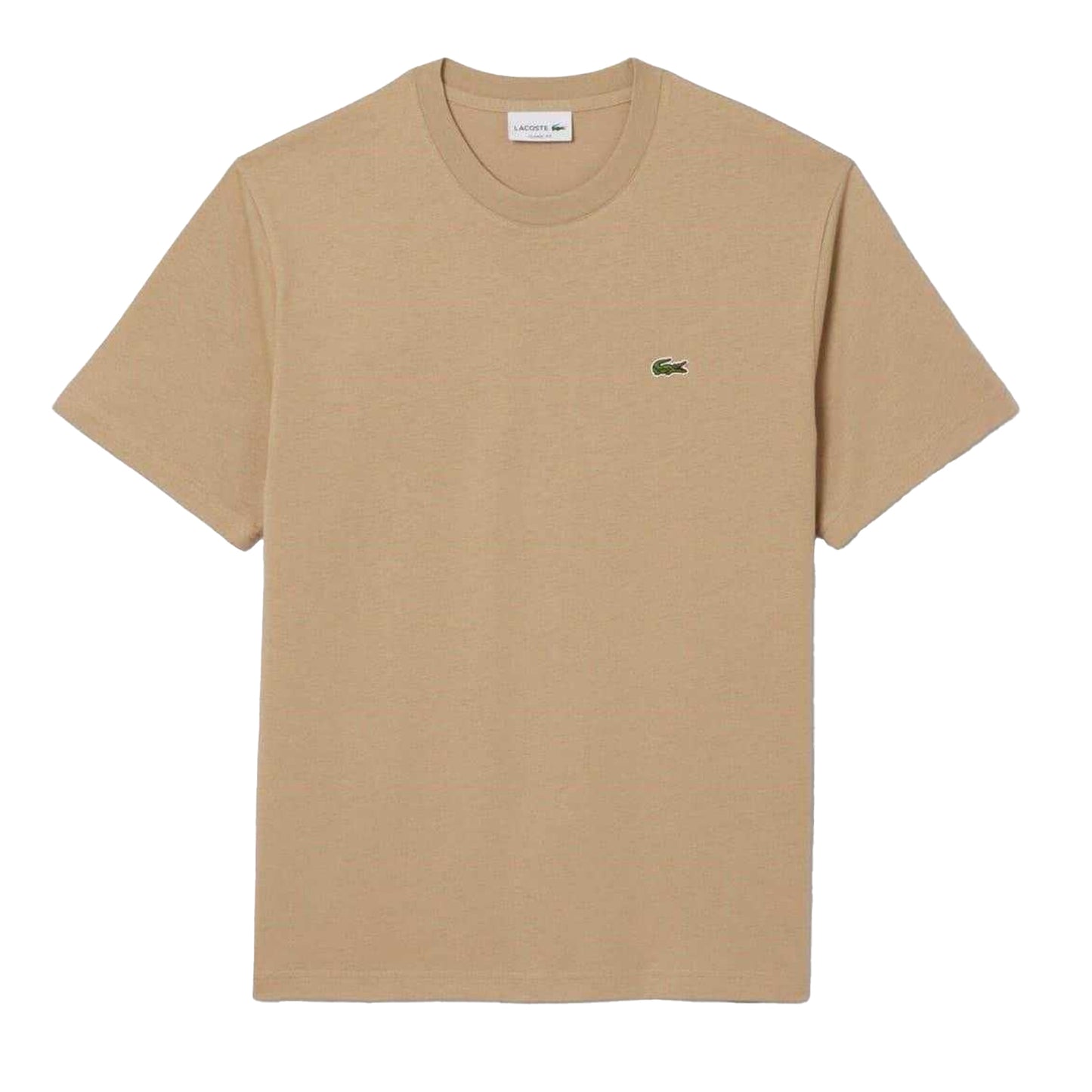 Beige - Front - Lacoste Mens Embroidered Logo T-Shirt