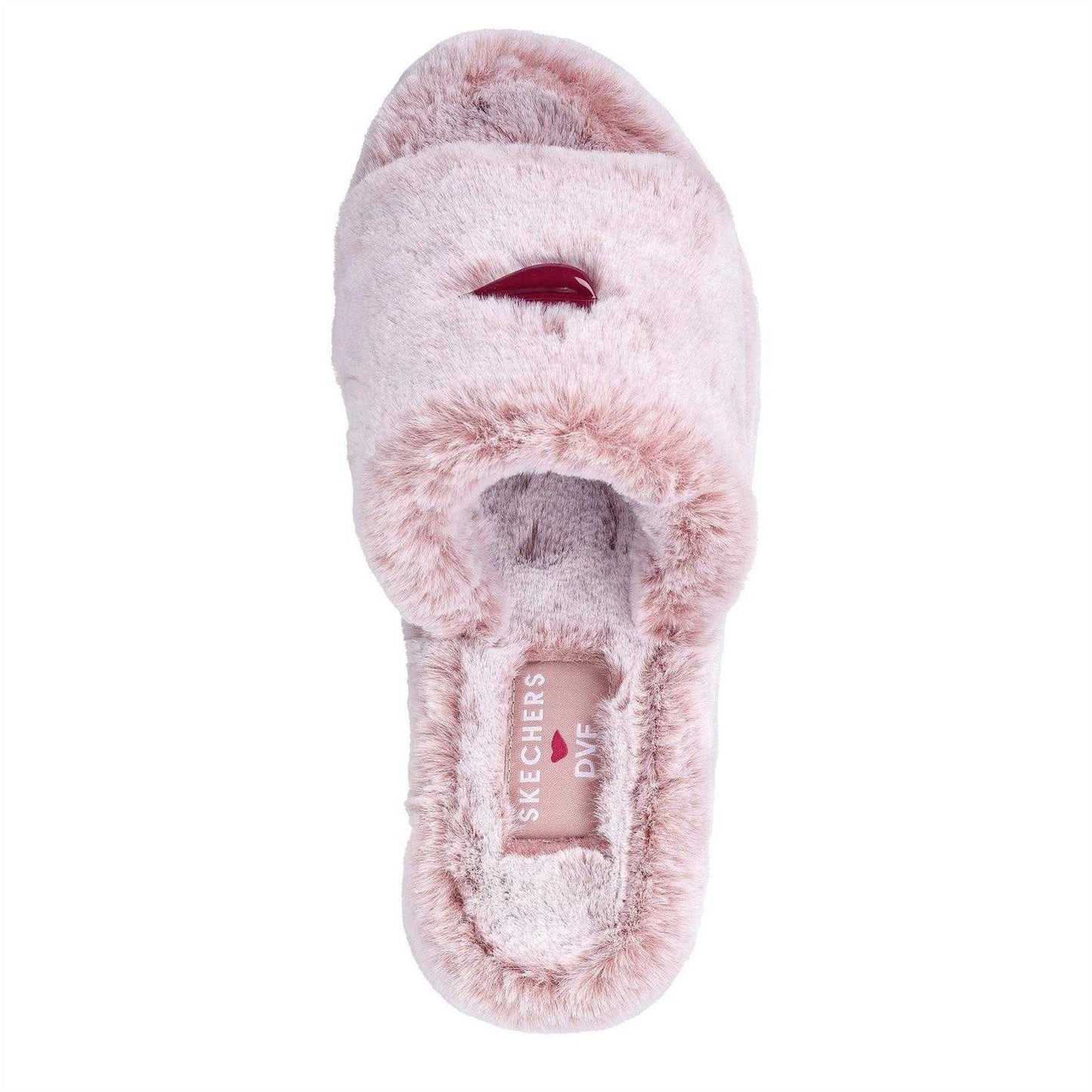 Blush - Lifestyle - Skechers Womens-Ladies Cozy Faux Fur Wedge Slippers