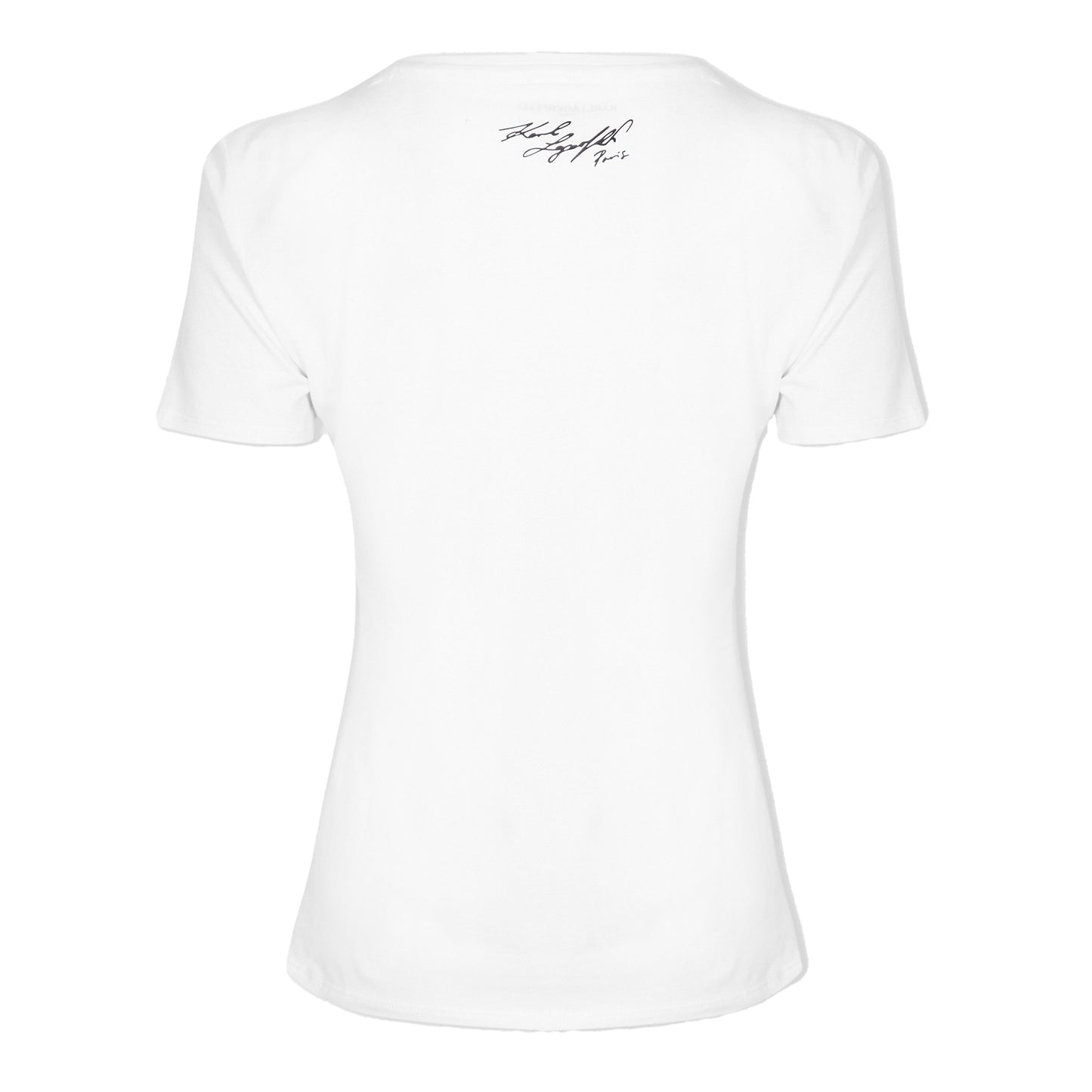 White - Back - Karl Lagerfeld Womens-Ladies Logo Sequins T-Shirt