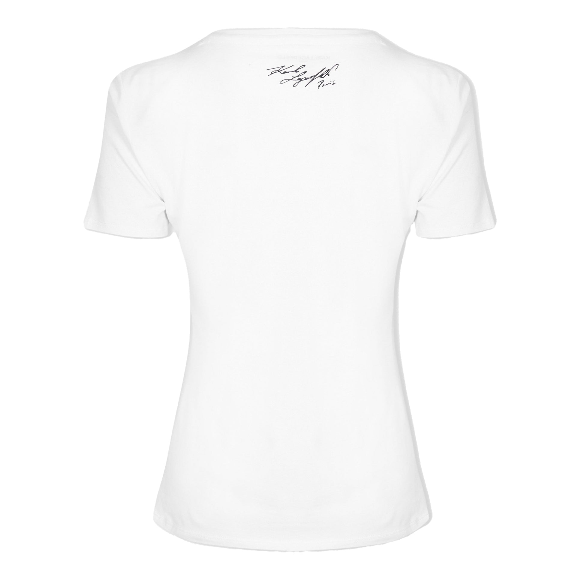 White - Back - Karl Lagerfeld Womens-Ladies Logo Sequins T-Shirt