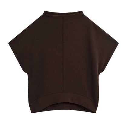 Dark Brown - Front - Ted Baker Womens-Ladies Plain Boxy Sleeveless T-Shirt
