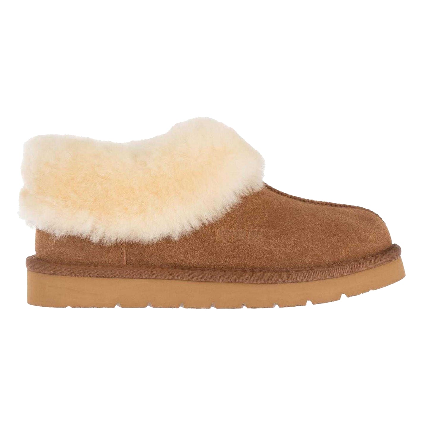 Chestnut - Side - EverAu Womens-Ladies Ibis Suede Slippers