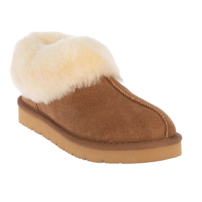 Chestnut - Front - EverAu Womens-Ladies Ibis Suede Slippers