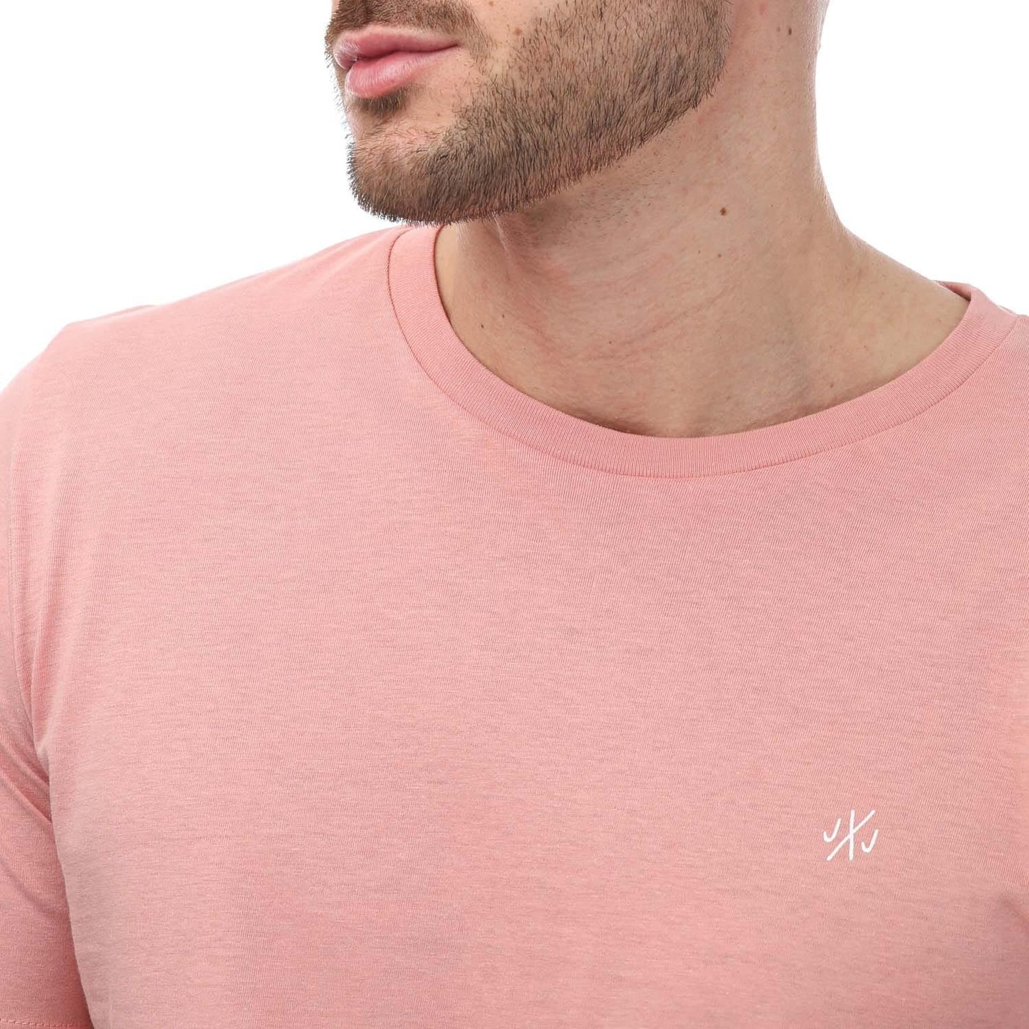 Blue-Grey-Salmon - Side - Jack And Jones Mens Crew Neck T-Shirt (Pack of 3)