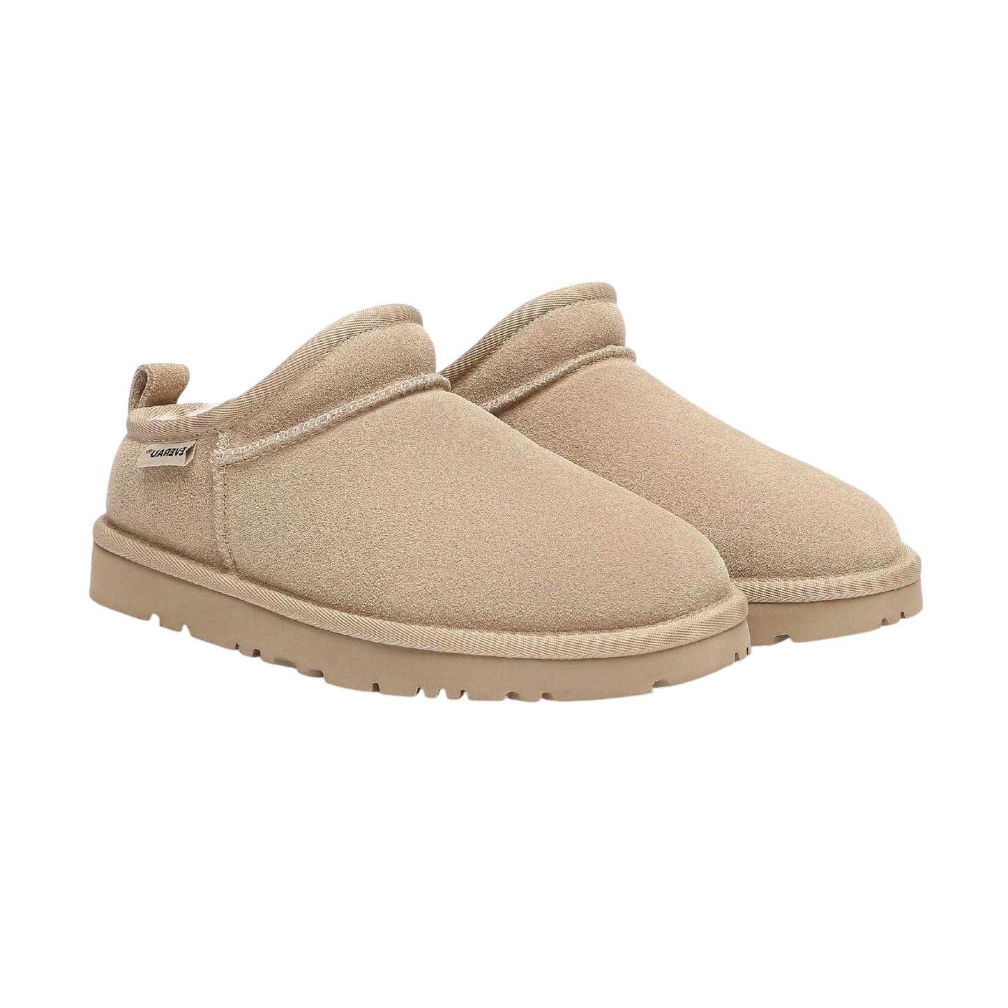 Sand - Front - EverAu Womens-Ladies Suede Flat Slipper Boots