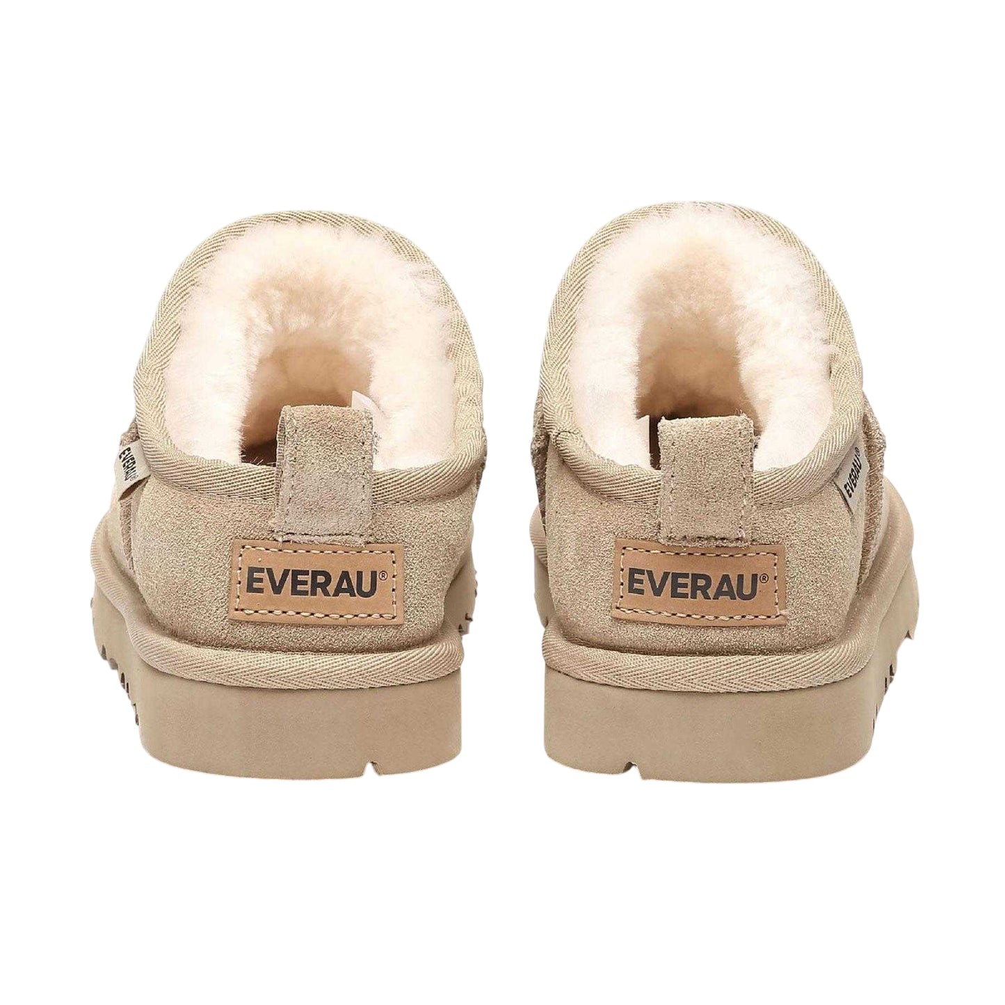 Sand - Back - EverAu Womens-Ladies Suede Flat Slipper Boots