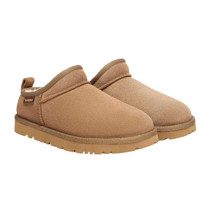 Chestnut - Front - EverAu Womens-Ladies Suede Flat Slipper Boots