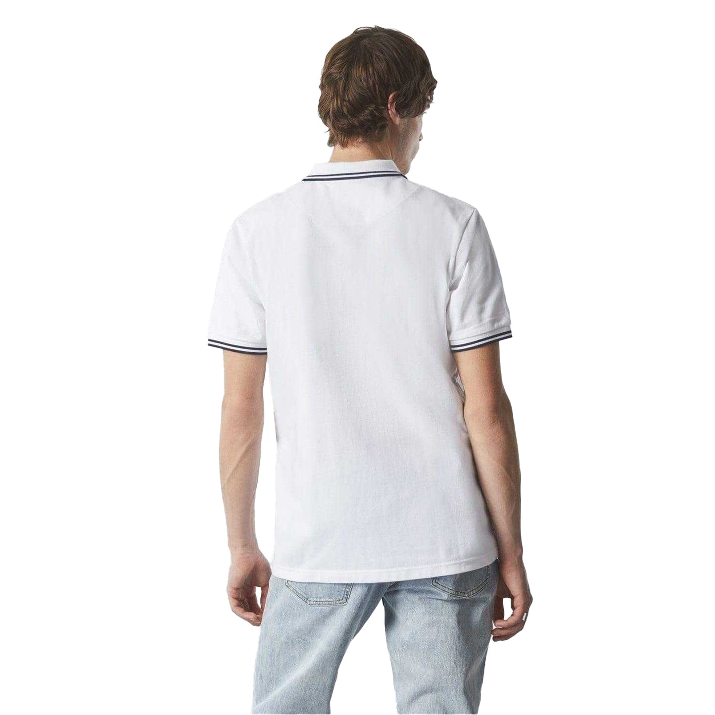 White - Back - Pretty Green Mens Collared Polo Shirt