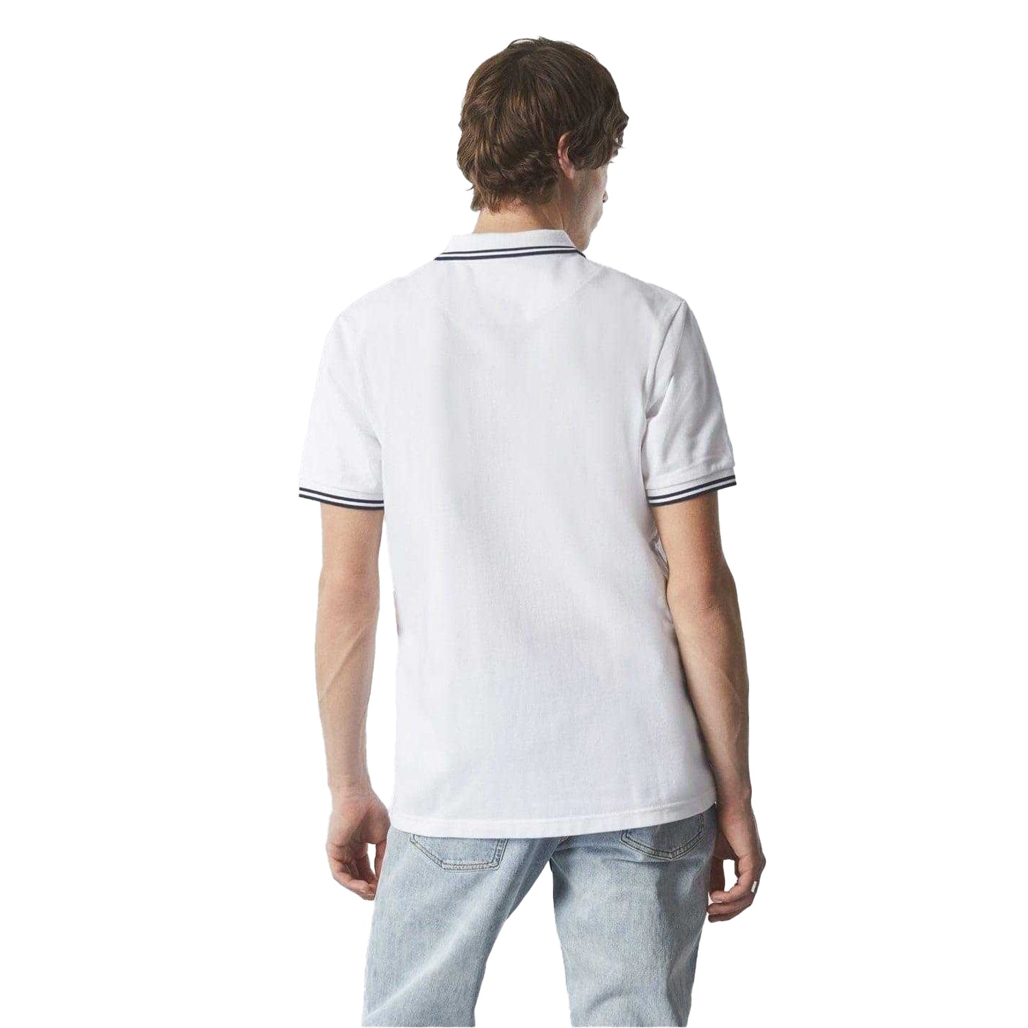 White - Back - Pretty Green Mens Collared Polo Shirt