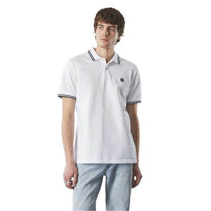 White - Side - Pretty Green Mens Collared Polo Shirt