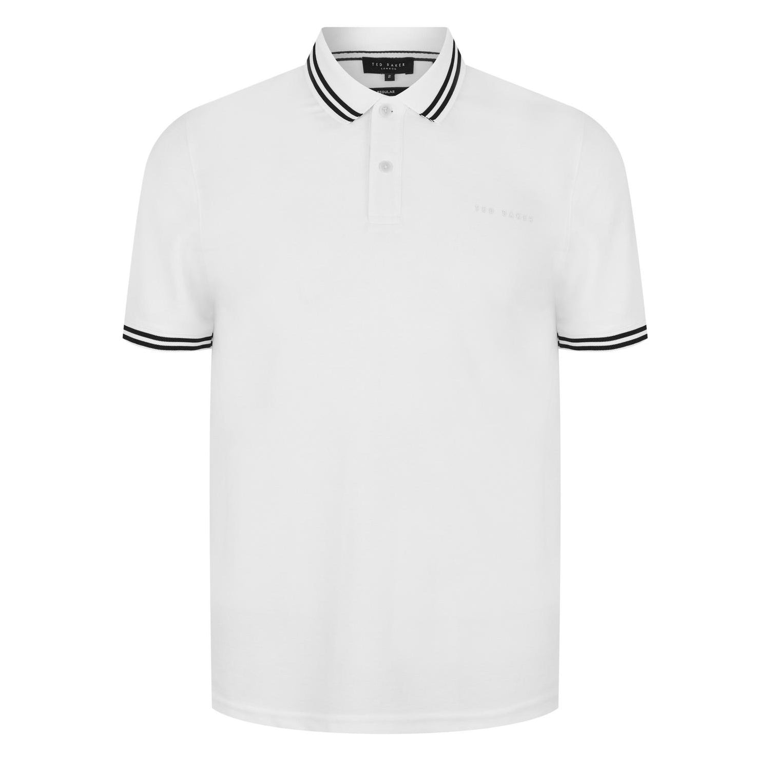 White - Front - Ted Baker Mens Regular Short-Sleeved Polo Shirt