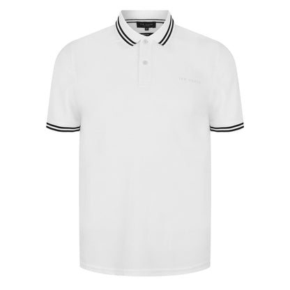 White - Front - Ted Baker Mens Regular Short-Sleeved Polo Shirt