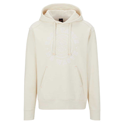 White - Front - Boss Mens Graphic Raglan Athletic Hoodie