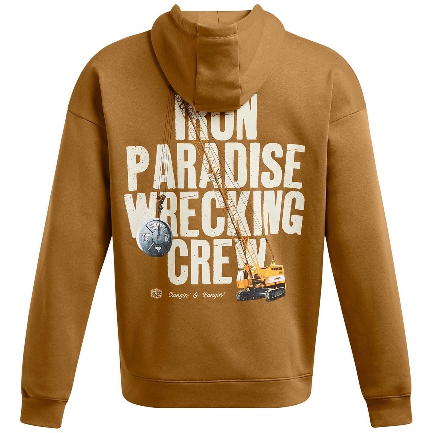 Yellow - Back - Under Armour Mens Genie Graphic Print Fleece Long-Sleeved Hoodie