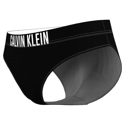 Black - Side - Calvin Klein Womens-Ladies Classic Plain Bikini Bottoms