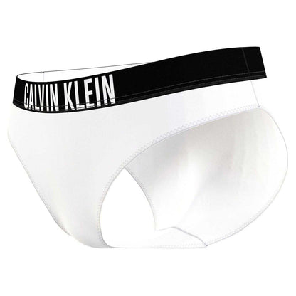 White - Side - Calvin Klein Womens-Ladies Classic Plain Bikini Bottoms