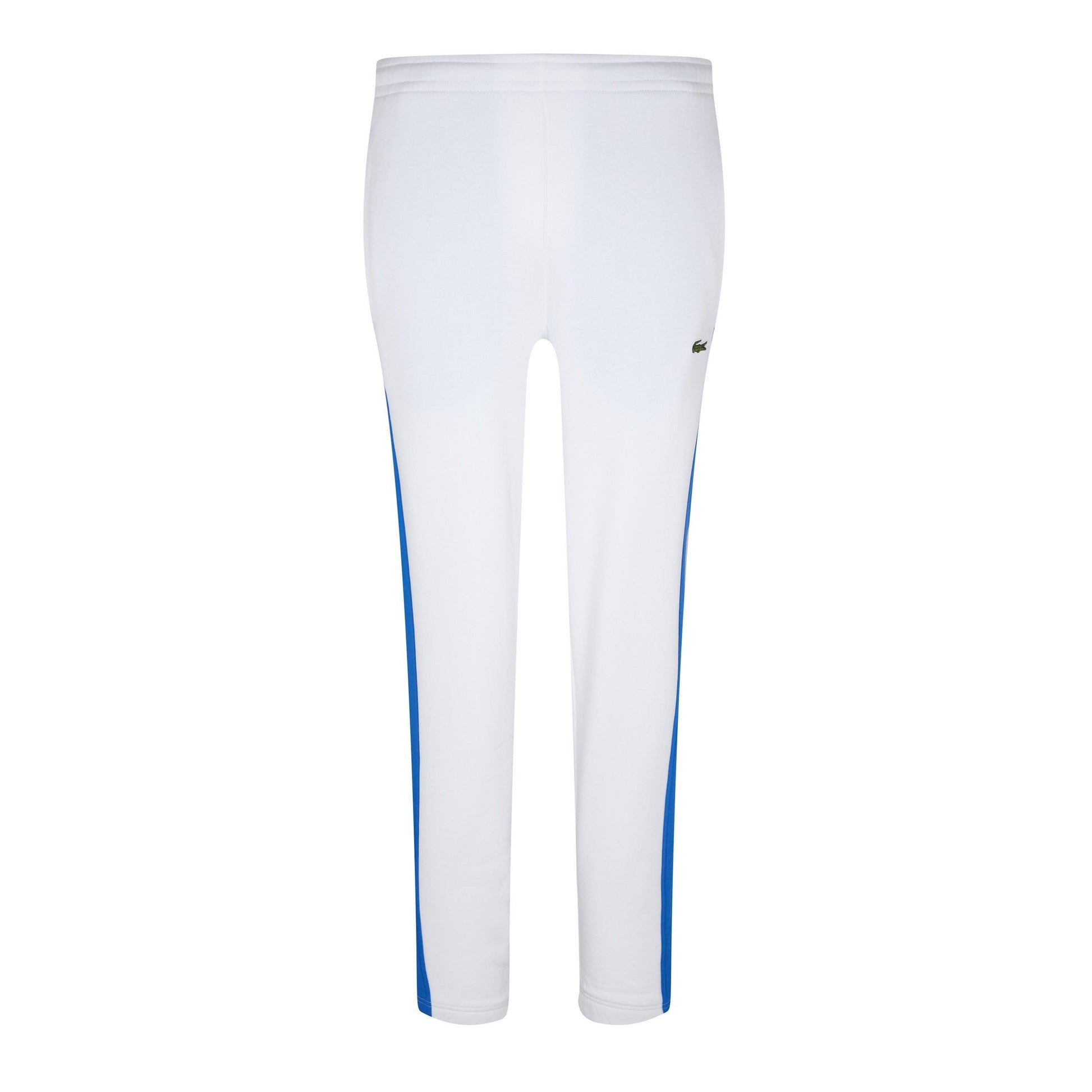 White - Front - Lacoste Mens Stripe Tracksuit Bottoms