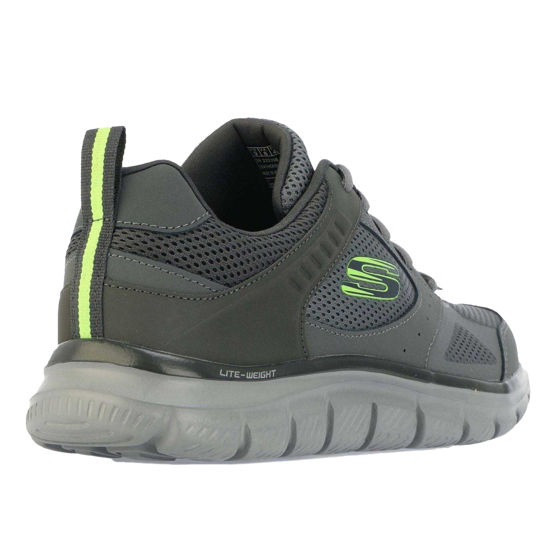 Charcoal - Back - Skechers Mens Track Syntac Leather Trainers