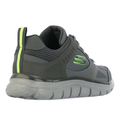 Charcoal - Back - Skechers Mens Track Syntac Leather Trainers