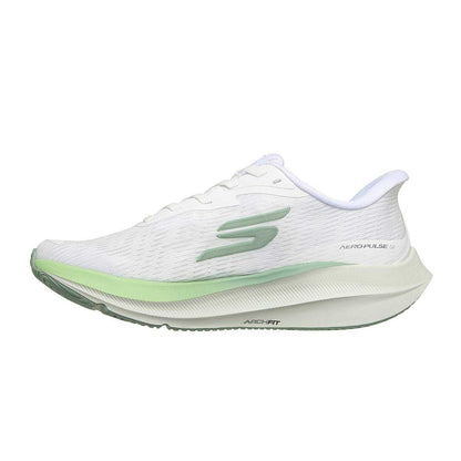 White-Green - Back - Skechers Womens-Ladies Aero Pulse Low Cut Trainers