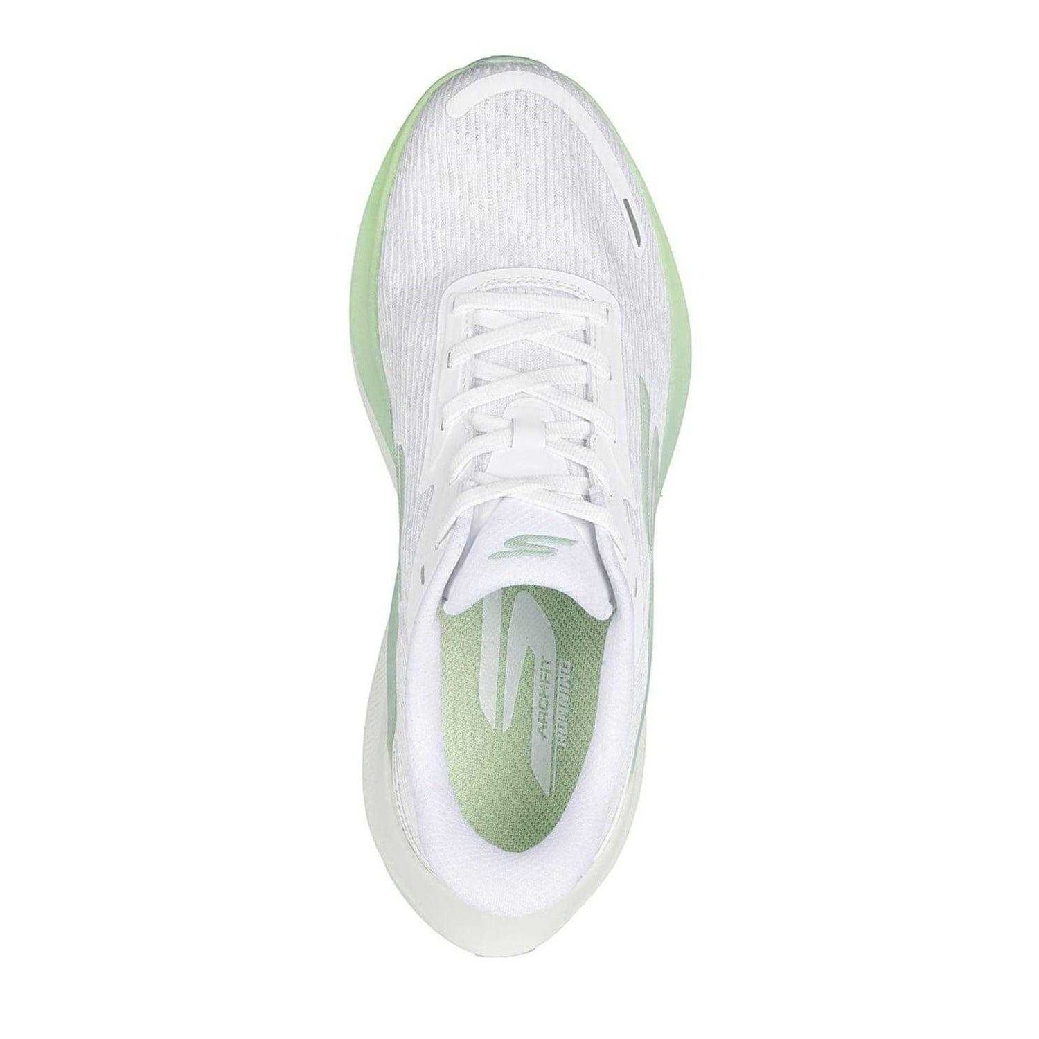 White-Green - Lifestyle - Skechers Womens-Ladies Aero Pulse Low Cut Trainers