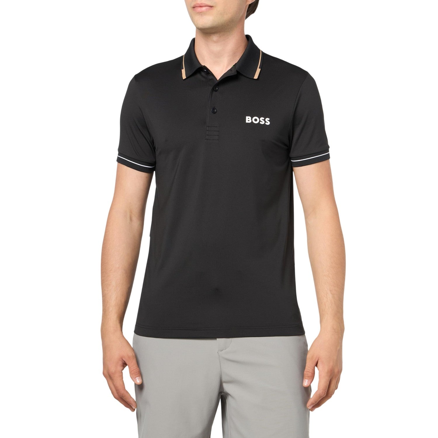 Black - Side - Boss Mens Paul Regular Polo Shirt