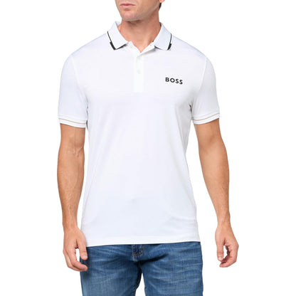 Natural White - Side - Boss Mens Paul Regular Polo Shirt