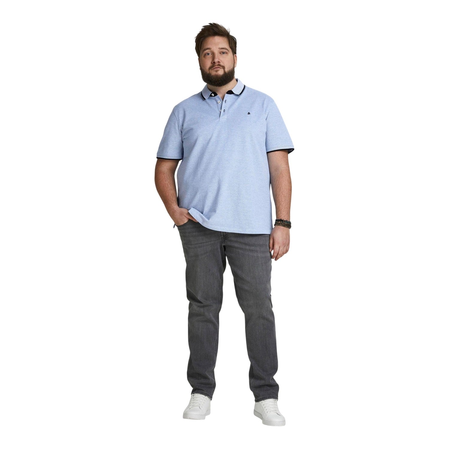 Bright Cobalt - Lifestyle - Jack And Jones Mens Paulos Pique Plus Polo Shirt