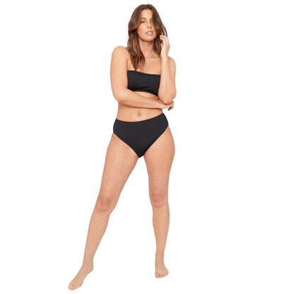 Black - Lifestyle - Be You Womens-Ladies Textured High Waist Bikini Bottoms