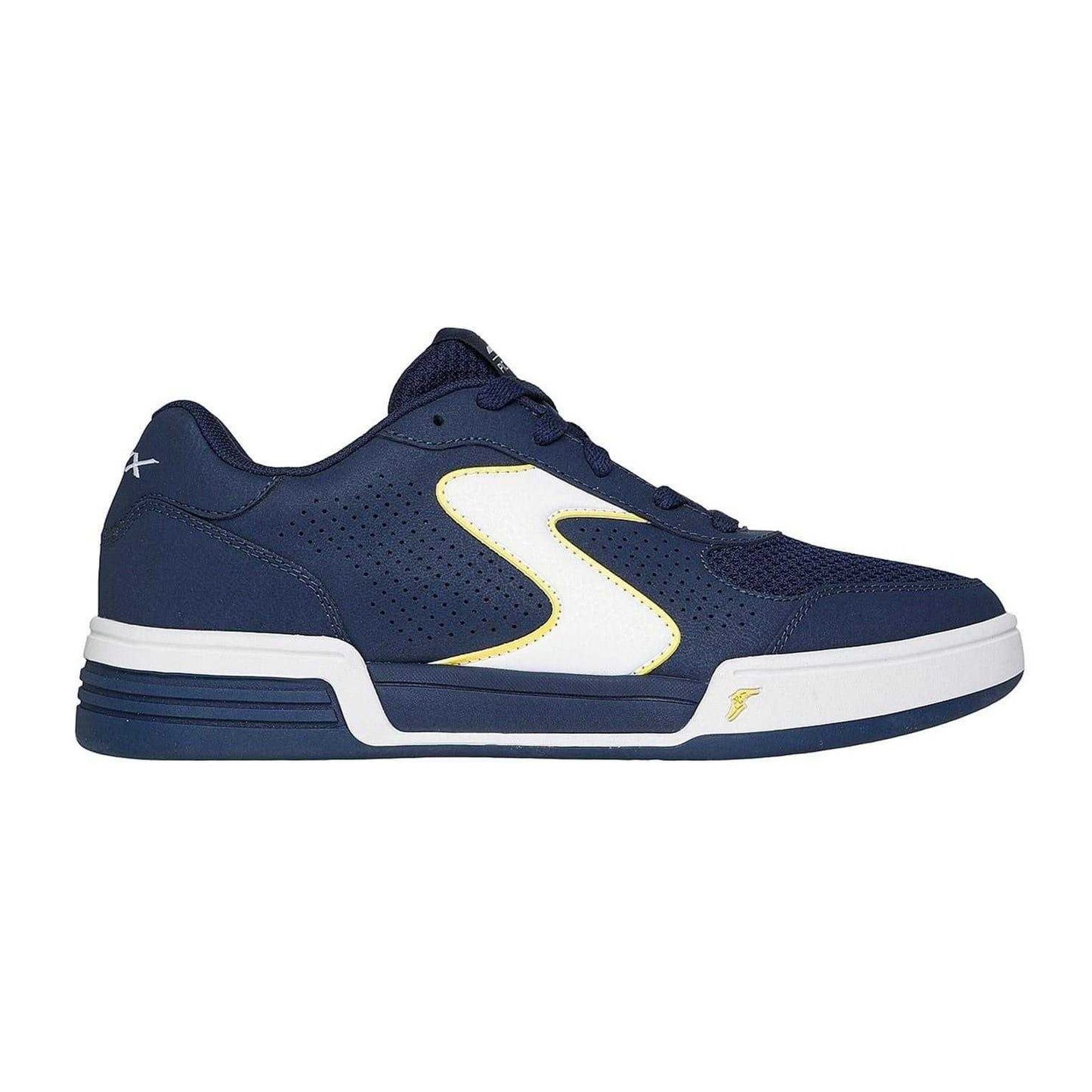 Navy - Side - Skechers Mens Padel Leather Court Trainers