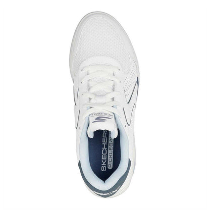 White-Blue - Lifestyle - Skechers Mens Padel Leather Court Trainers