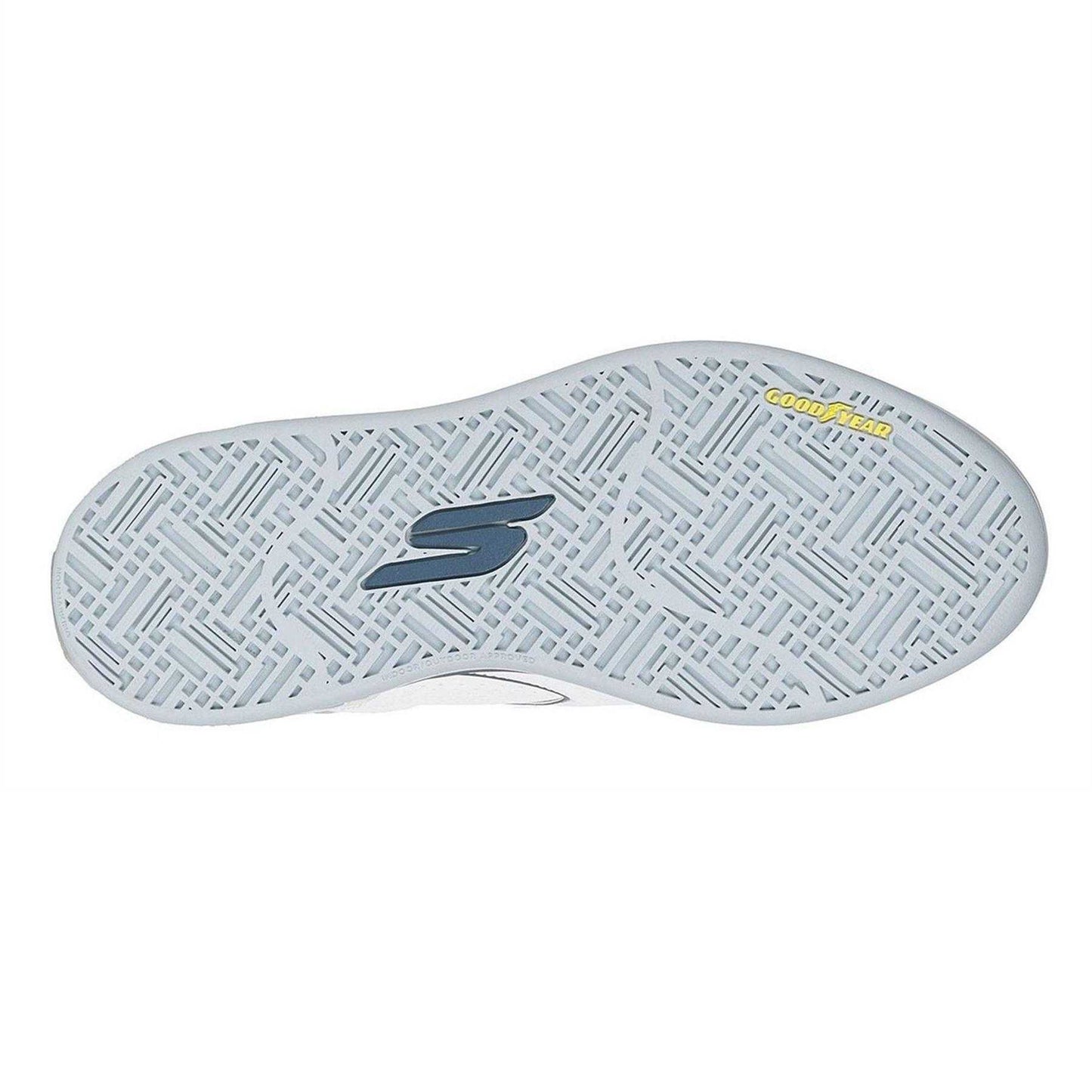 White-Blue - Pack Shot - Skechers Mens Padel Leather Court Trainers