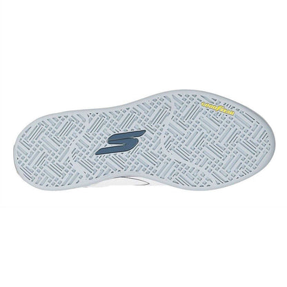 White-Blue - Pack Shot - Skechers Mens Padel Leather Court Trainers
