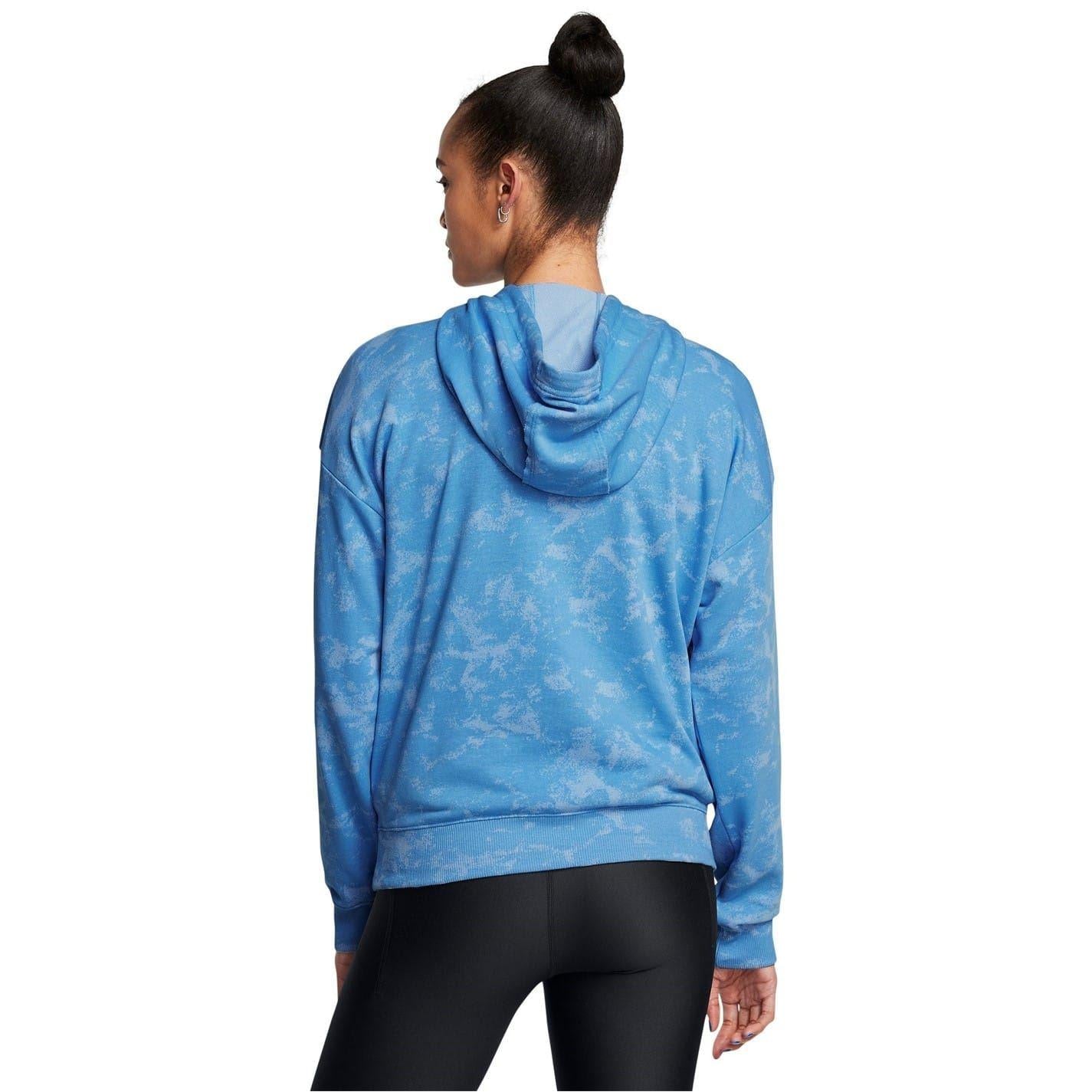 Blue - Lifestyle - Under Armour Womens-Ladies Tie Dye French Terry Relaxed Fit Hoodie