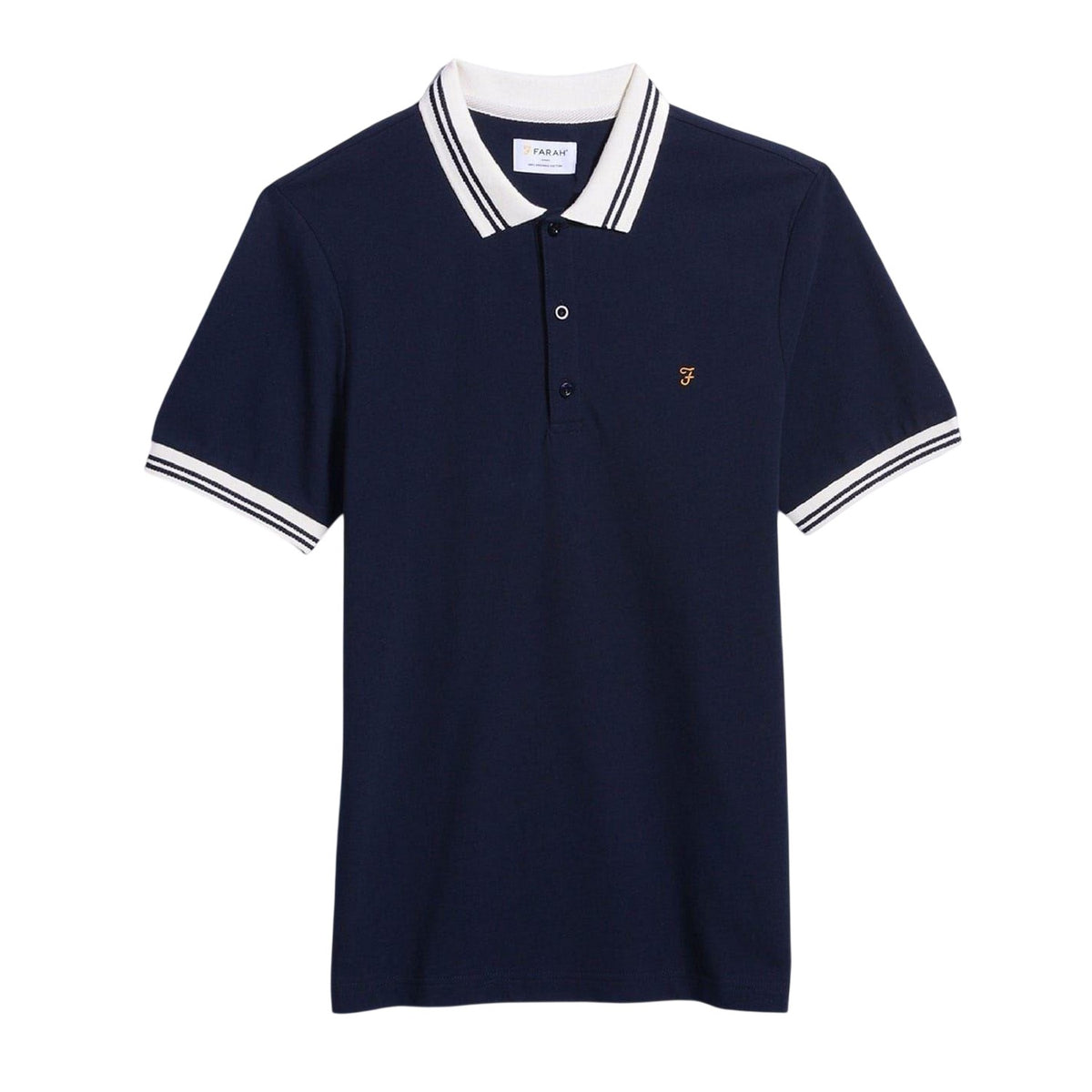 True Navy - Front - Farah Mens Regular Short-Sleeved Polo Shirt