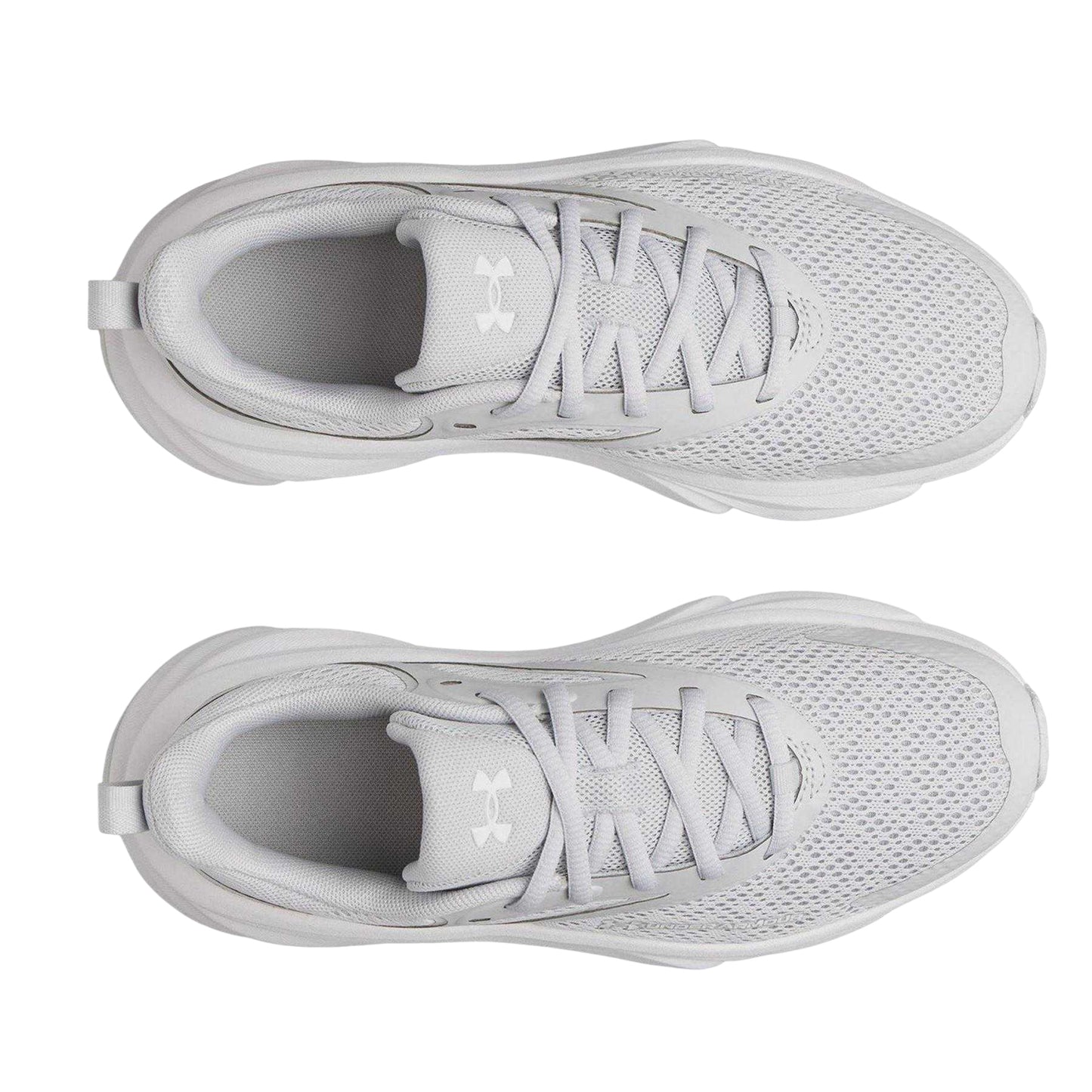 Grey-White - Side - Under Armour Childrens-Kids Charged+ Rogue 6 Trainers