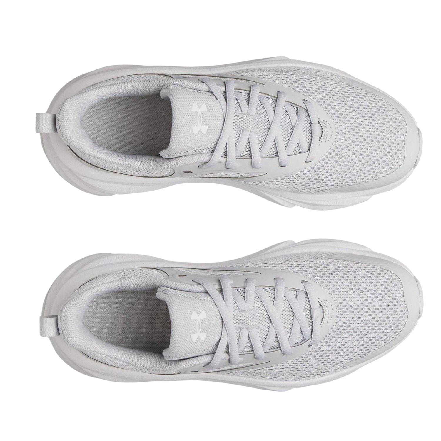 Grey-White - Side - Under Armour Childrens-Kids Charged+ Rogue 6 Trainers
