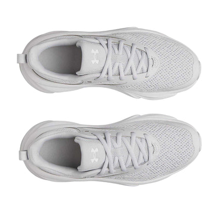 Grey-White - Side - Under Armour Childrens-Kids Charged+ Rogue 6 Trainers