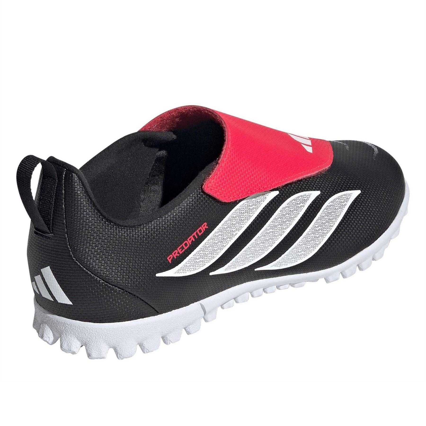 Black-Red - Back - Adidas Womens-Ladies Predator Club Trainers