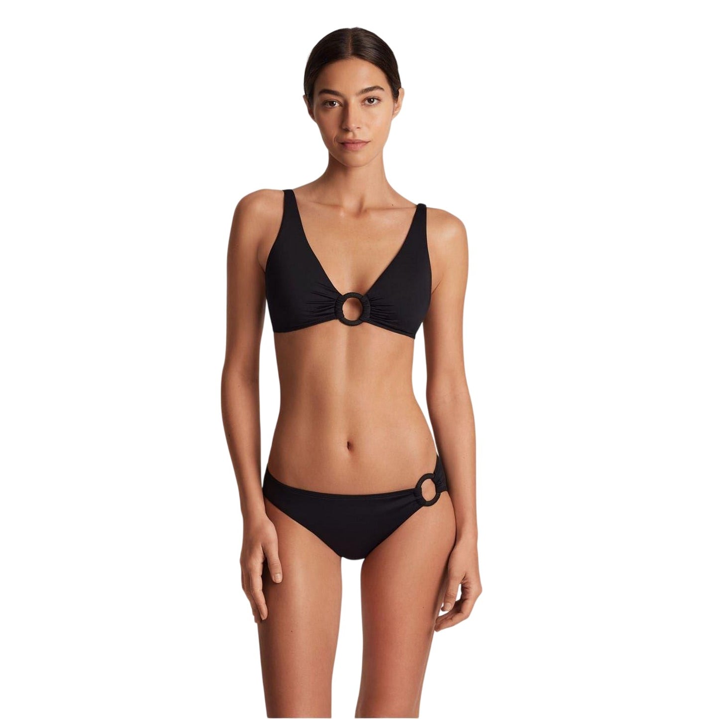 Black - Front - Ralph Lauren Womens-Ladies O Ring Bikini Bottoms