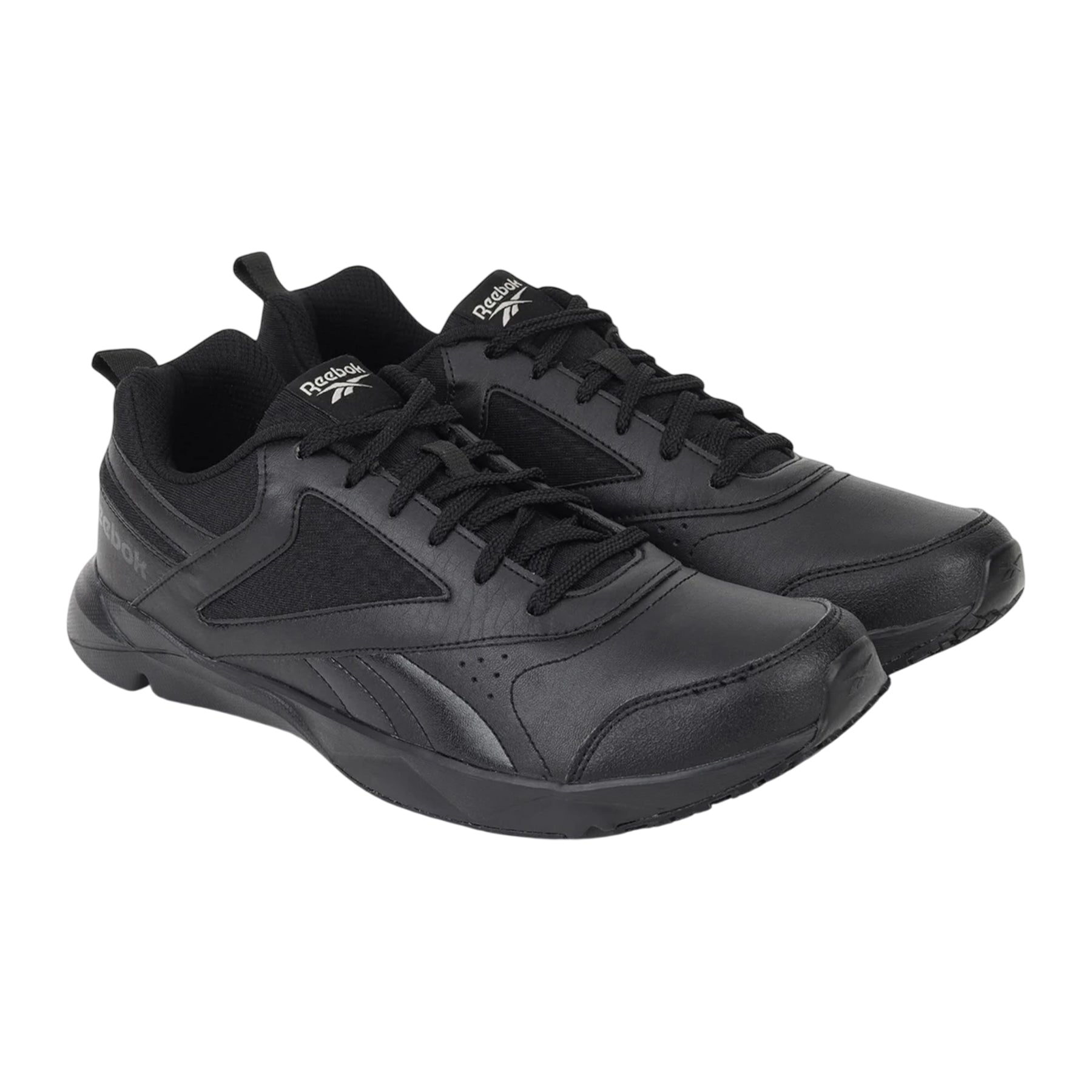 Black - Side - Reebok Childrens-Kids XT Sprinter Leather Low Trainers