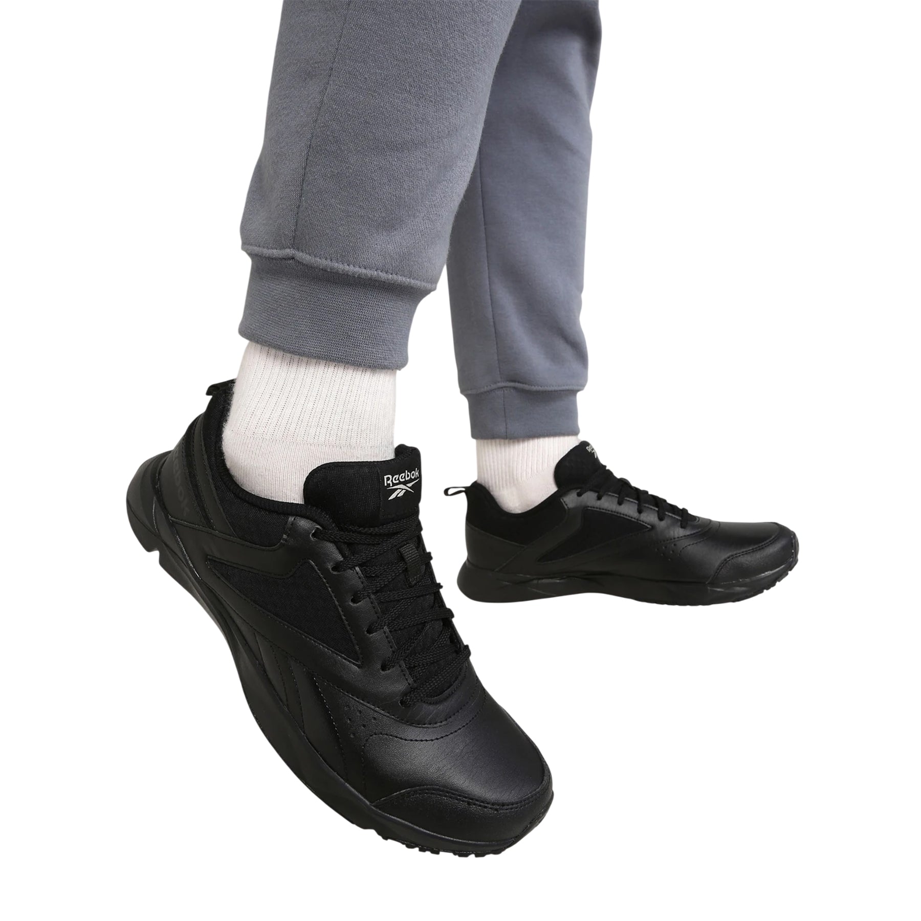 Black - Lifestyle - Reebok Childrens-Kids XT Sprinter Leather Low Trainers