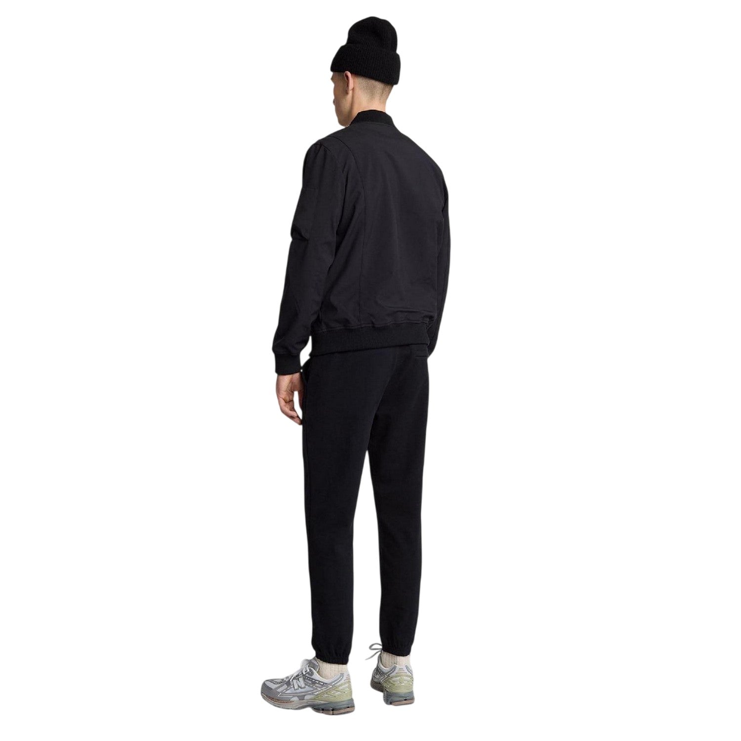 Black - Back - Lyle & Scott Mens Ribbed Waistband Sweatpants