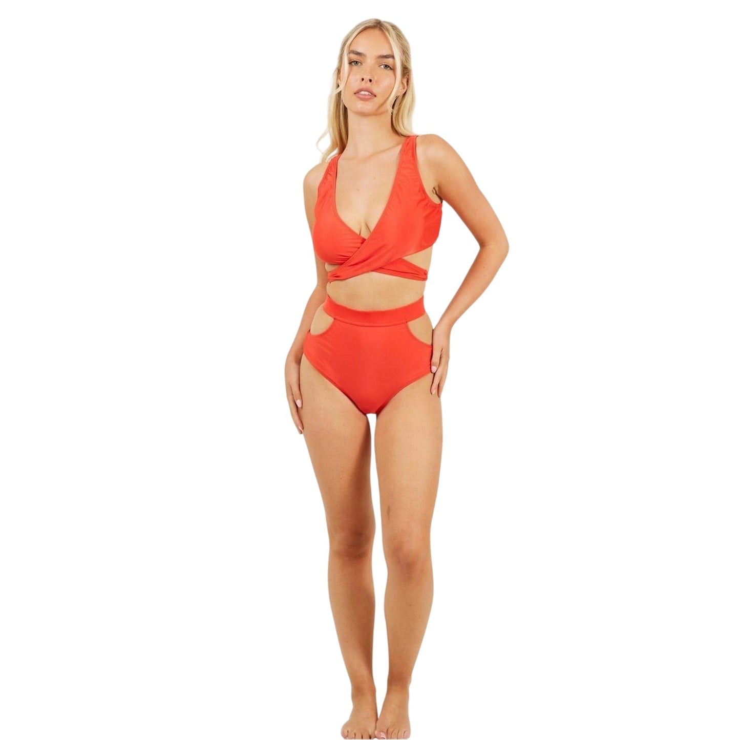 Red - Side - Brave Soul Womens-Ladies Around Tie Back Bikini Bottoms