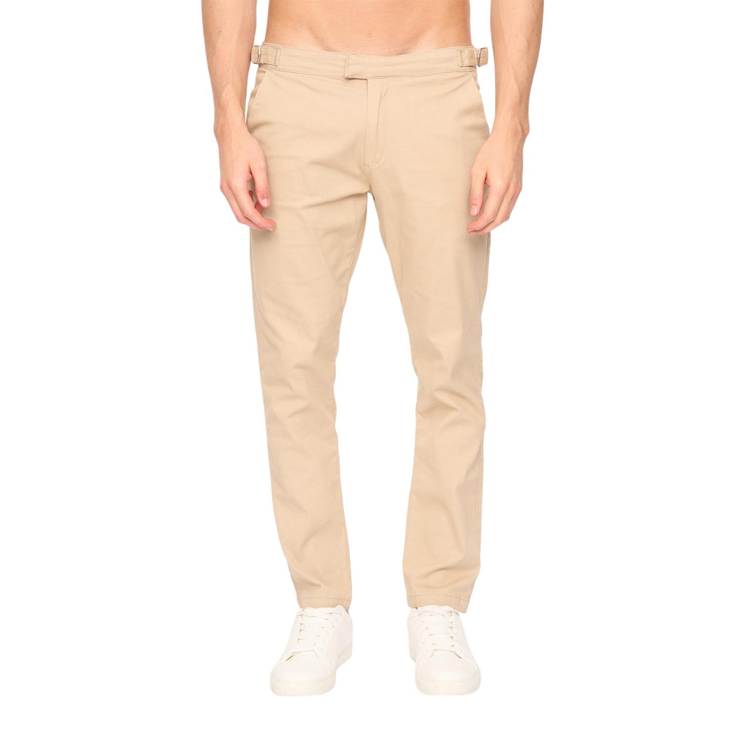 Stone - Front - Duck and Cover Mens Everett Chinos
