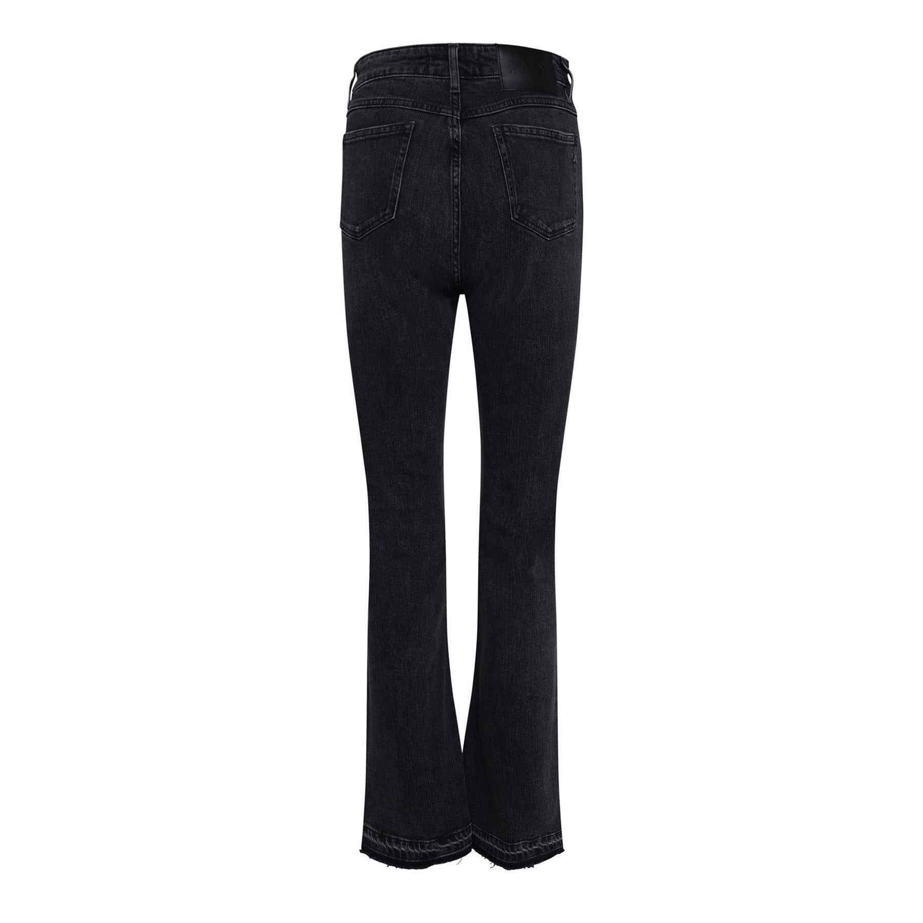 Grey - Back - Replay Womens-Ladies Cotton Fitted Jeans
