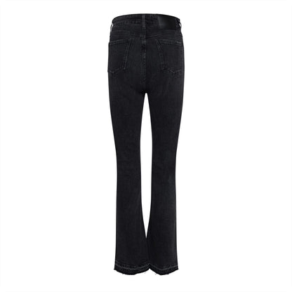 Grey - Back - Replay Womens-Ladies Cotton Fitted Jeans