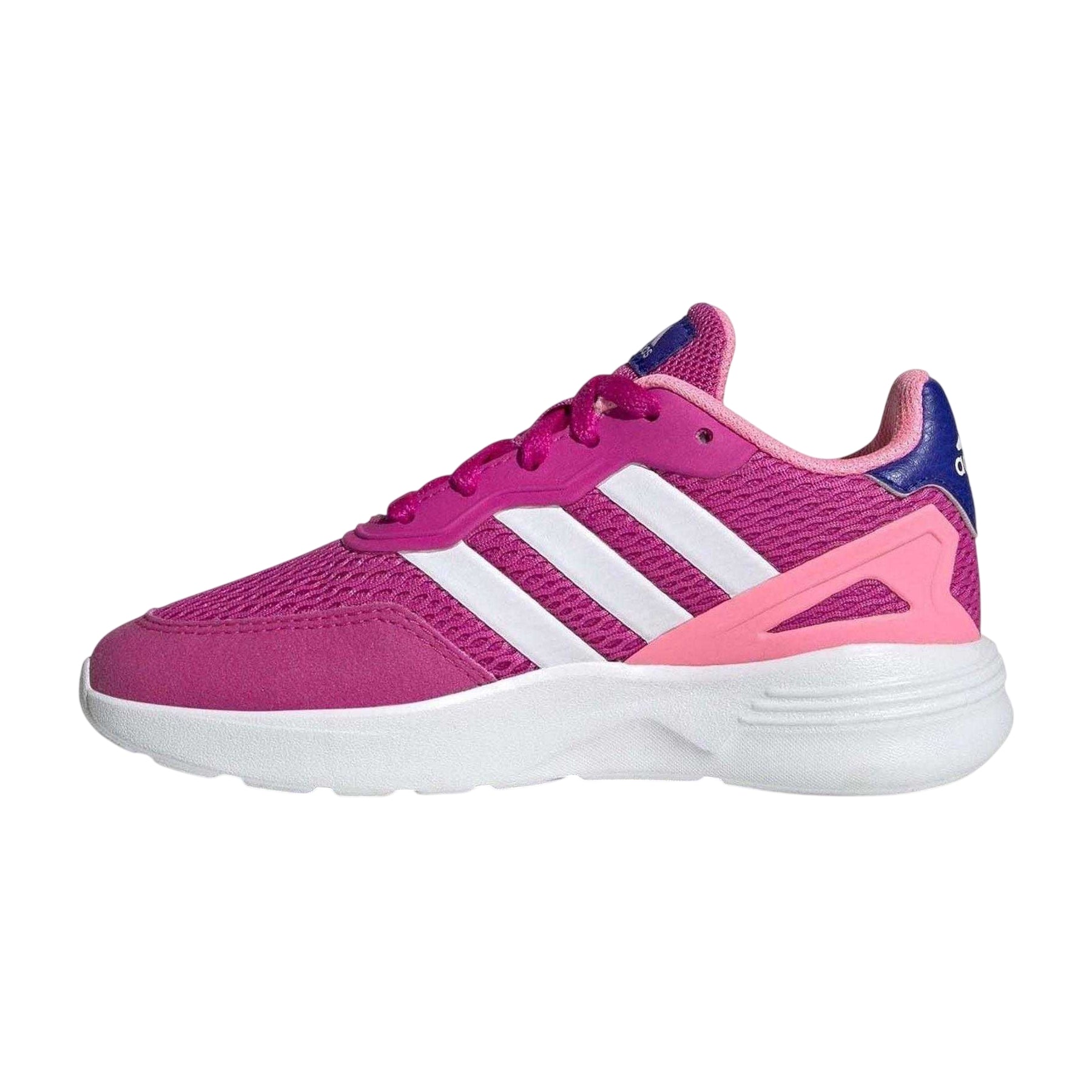 Pink - Side - Adidas Girls Nebzed Lifestyle Running Shoes